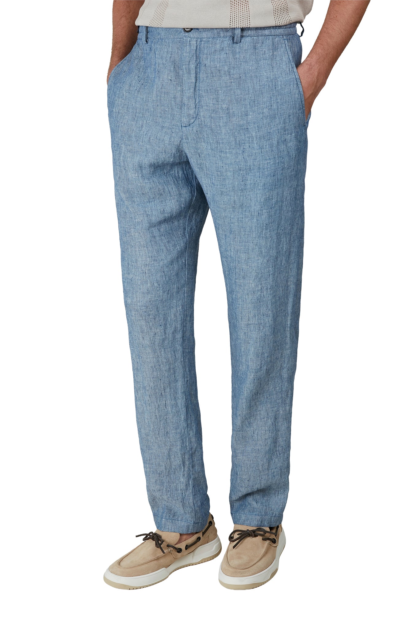 Linen chino pants with drawstring