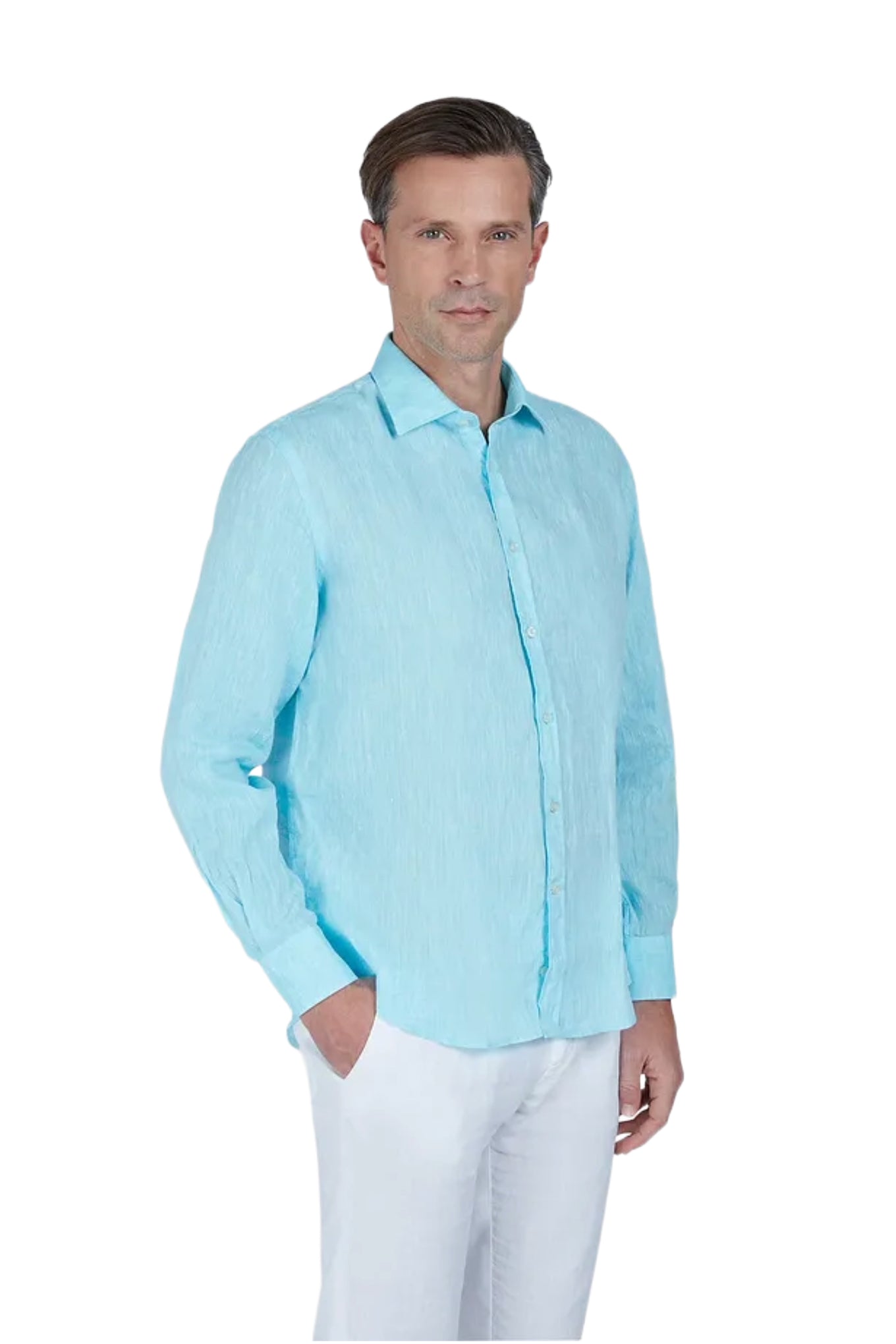 Linen shirt with French collar