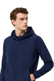 Cotton Fleece Zip Hoodie With Chest Logo Print