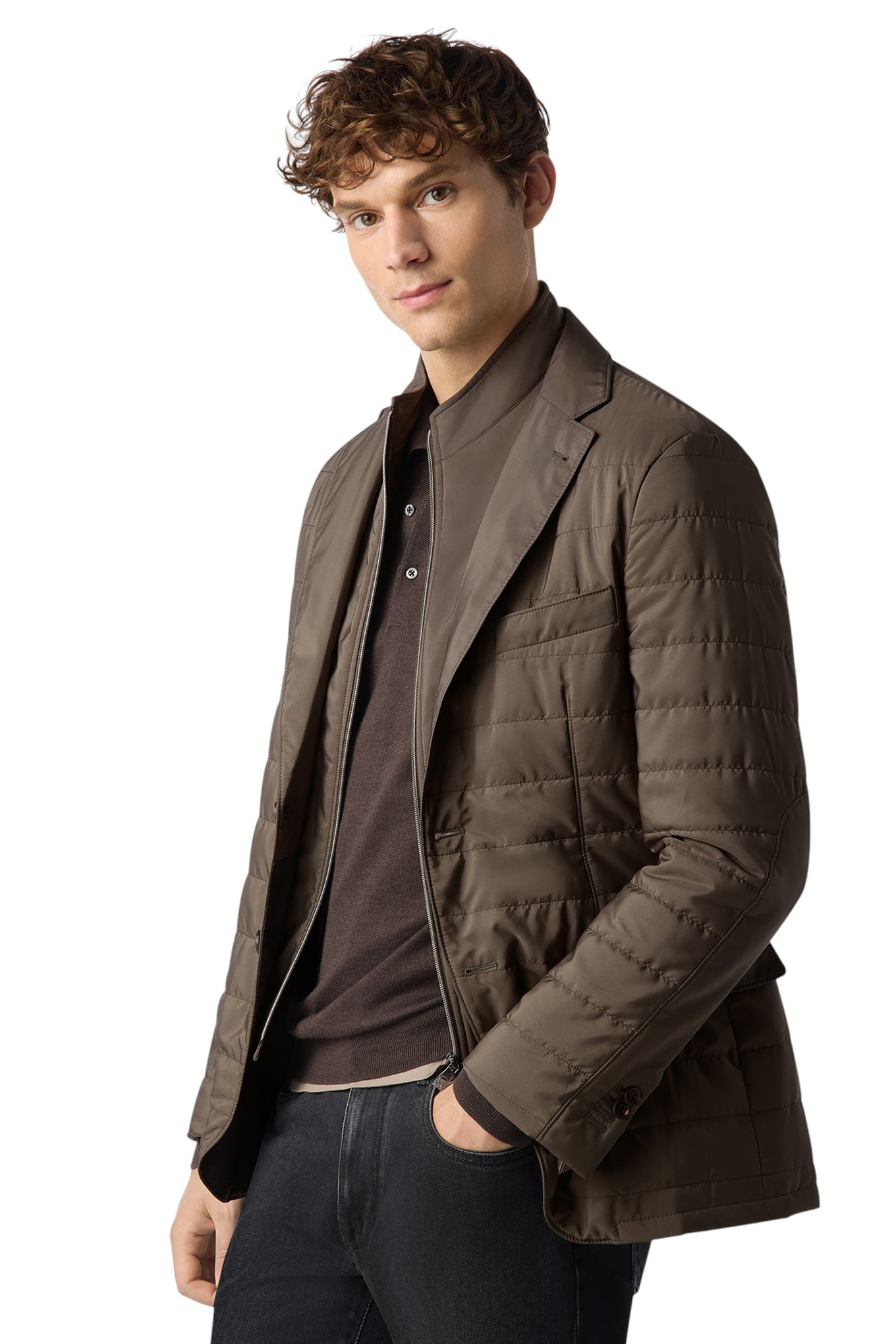 Brown poplin Corneliani jacket
