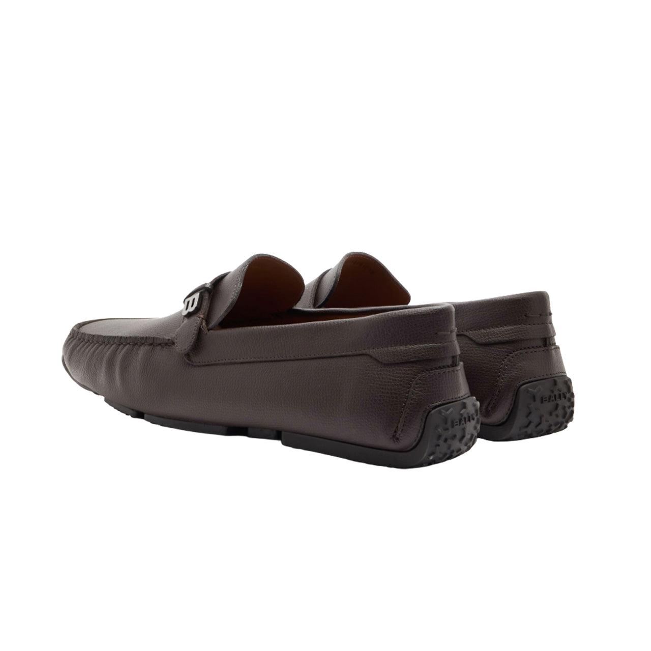 Mens Brown Pilot Driver in Ebano Grained Leather