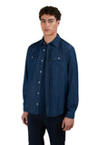 X Soft shirt in Giza Cotton light denim