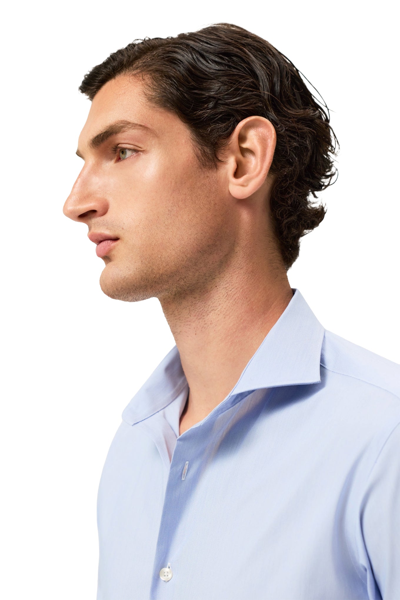 Slim Fit End-on-End Travel Shirt With Dublin Collar