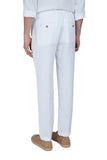 Linen chino pants with drawstring