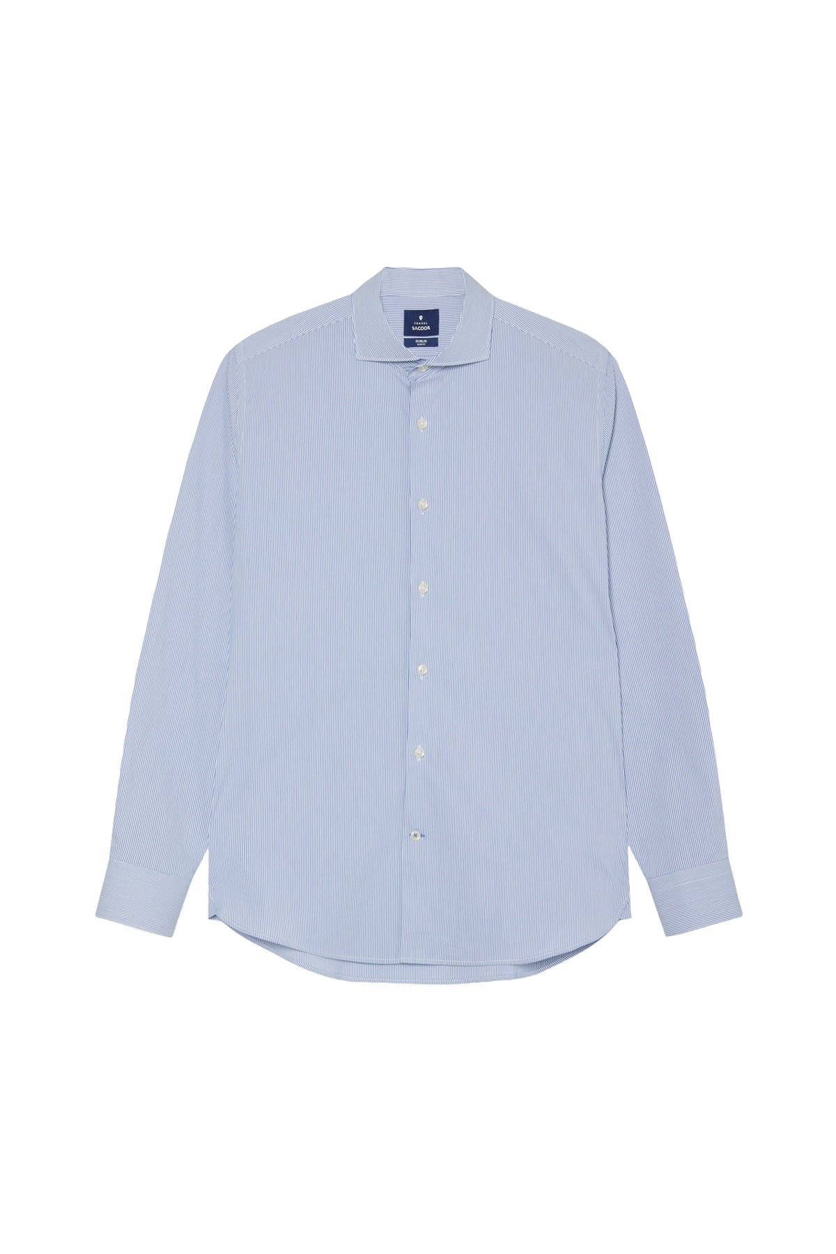 Slim Fit Striped Travel Shirt With Dublin Collar