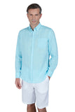 PAUL AND SHARK Solid long sleeve linen shirt