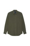 Slim Fit Overdye Poplin Shirt With Open Collar