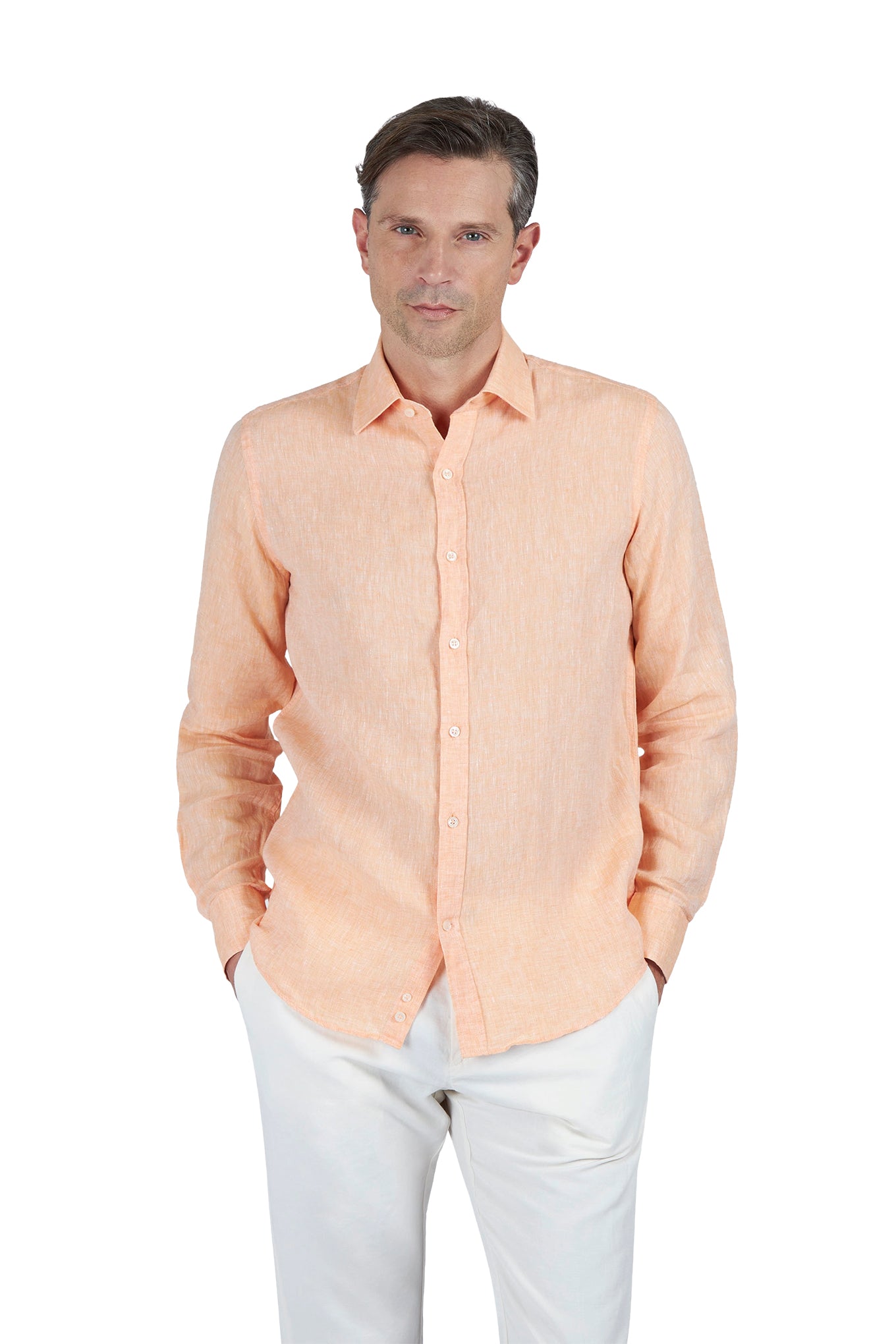 Linen shirt with French collar