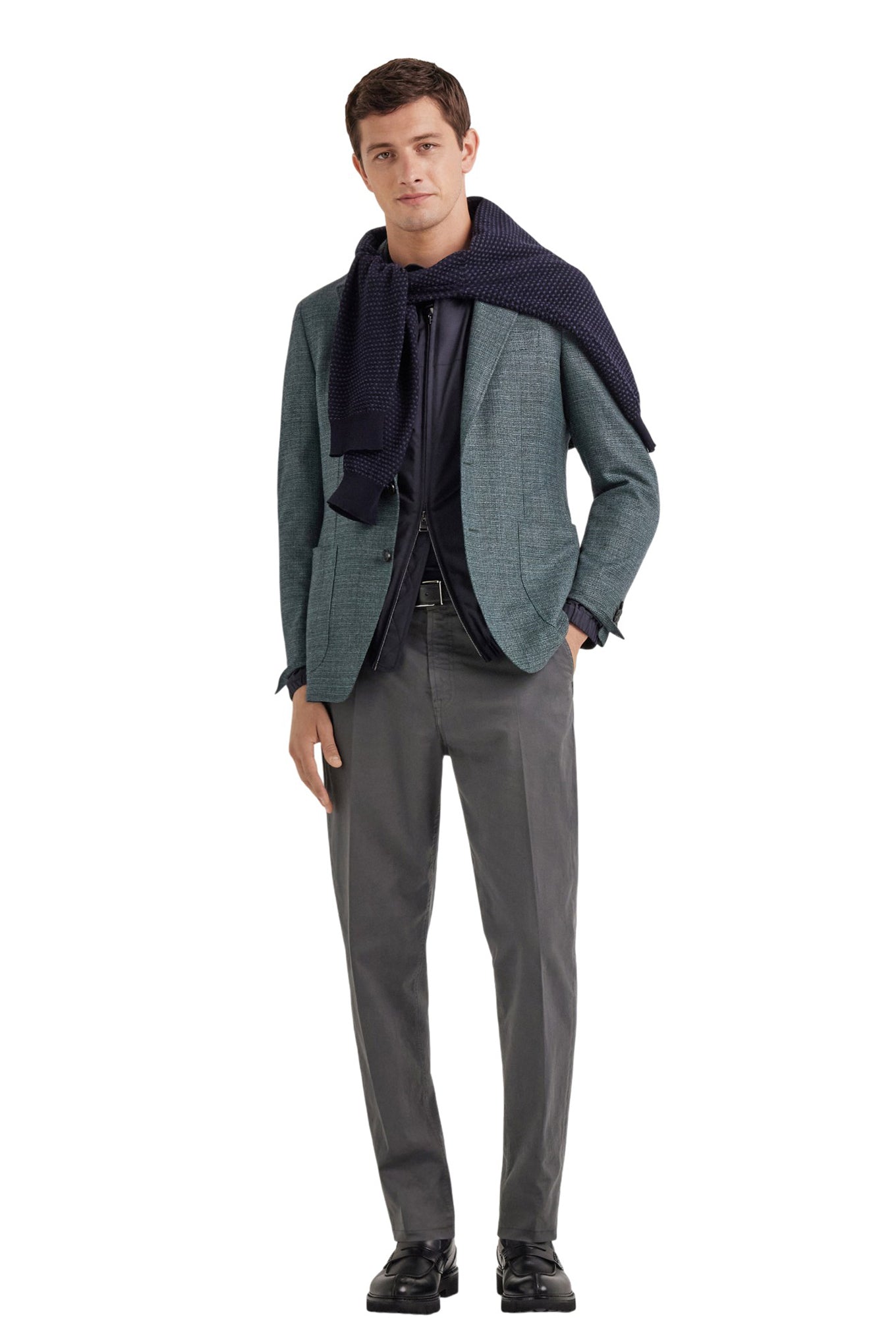 Garment dyed gray comfort cotton microtwill chino pants