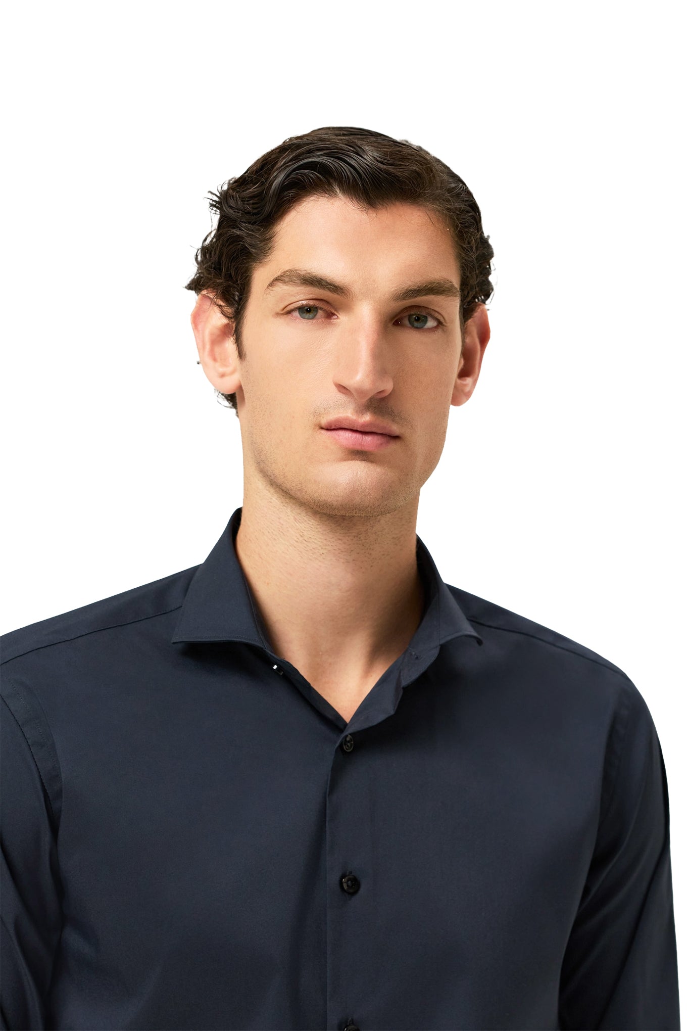 Slim Fit Cotton Stretch Travel Shirt With Dublin Collar