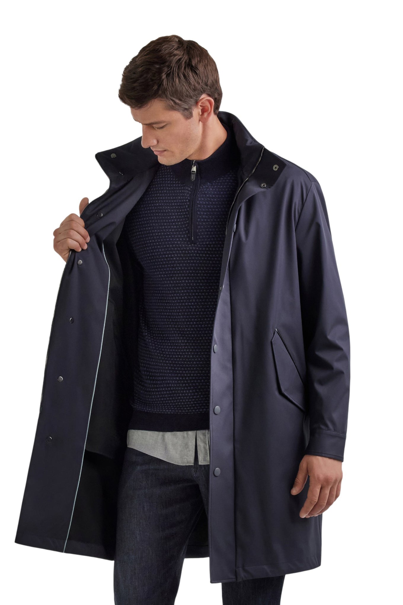 Blue technical fabric jacket