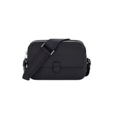 East West Camera Bag in black hammered calfskin