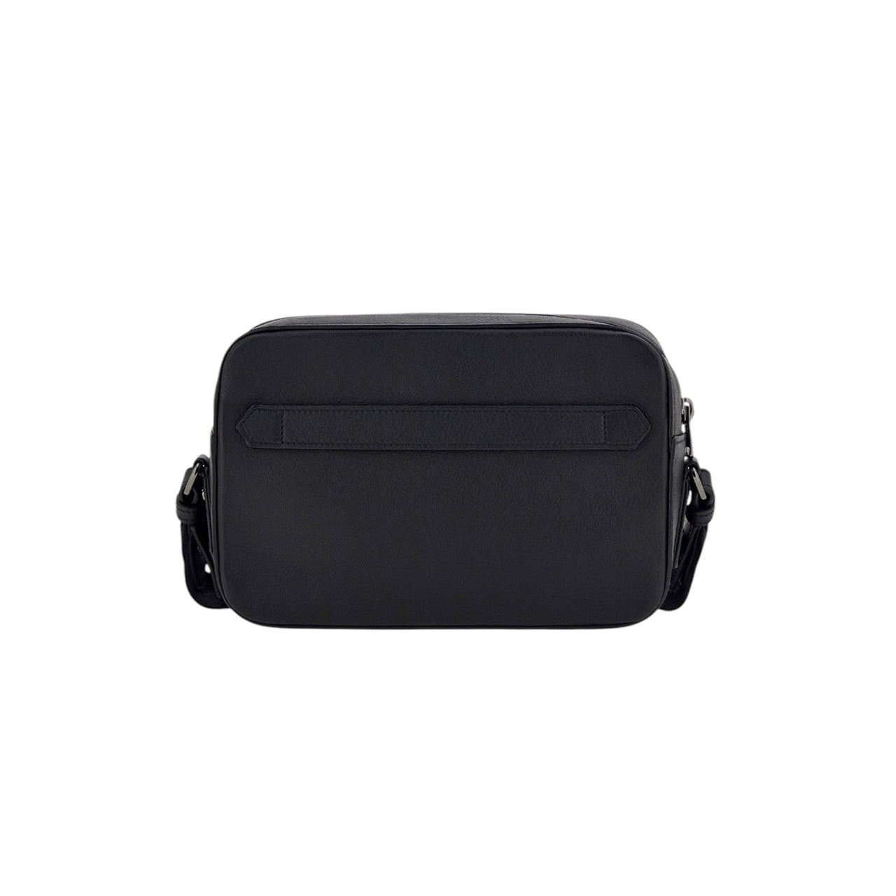 East West Camera Bag in black hammered calfskin