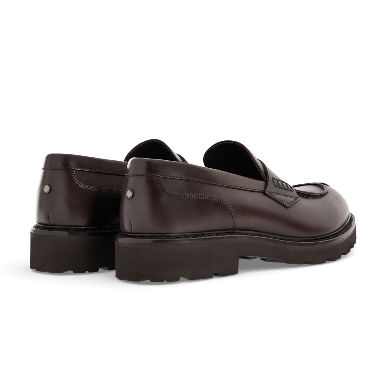 Dark brown smooth calfskin College loafers