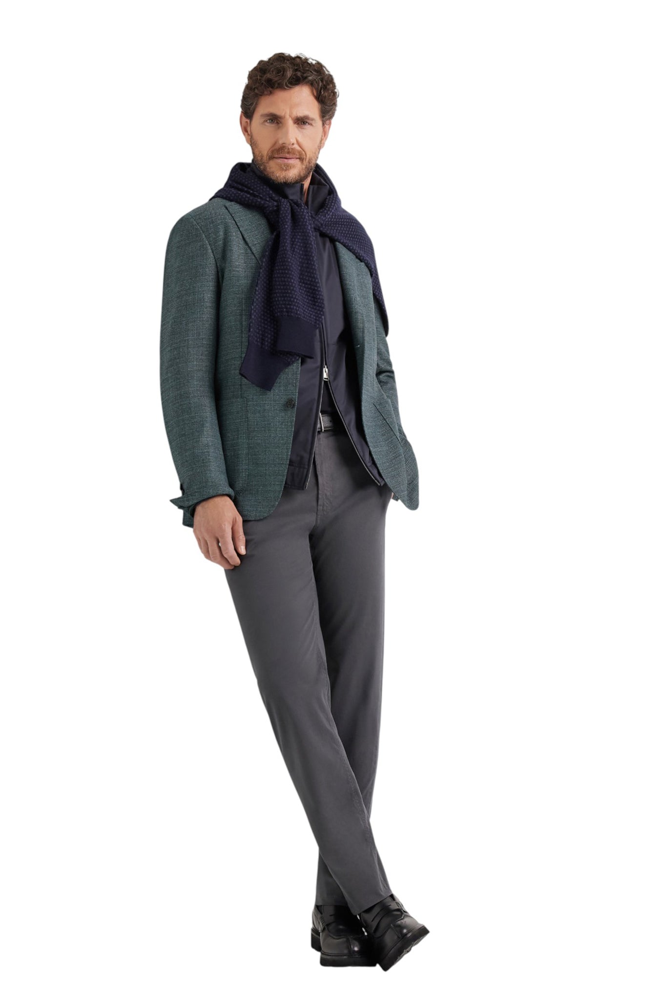 Canali Nuvola blue technical fabric jacket