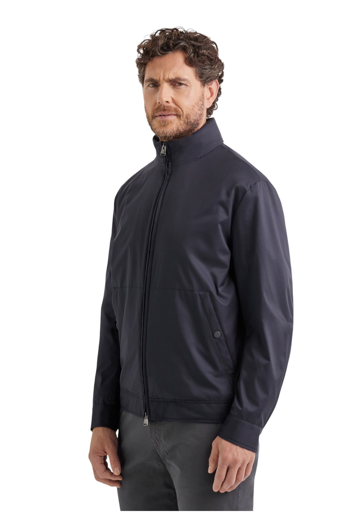 Canali Nuvola blue technical fabric jacket