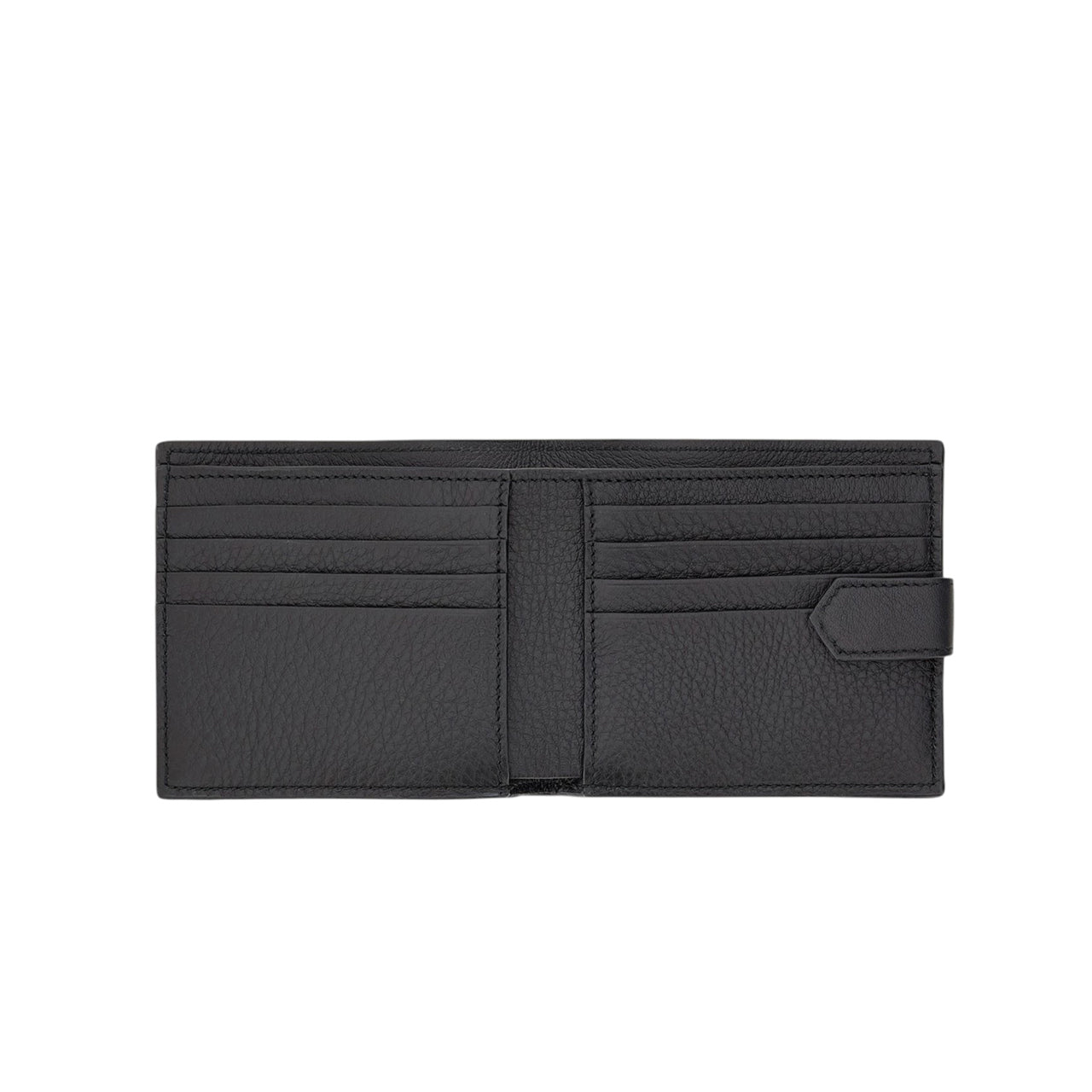 Black wallet in hammered calfskin
