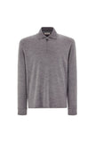 Gray melange polo in pure 120s Impeccabile wool