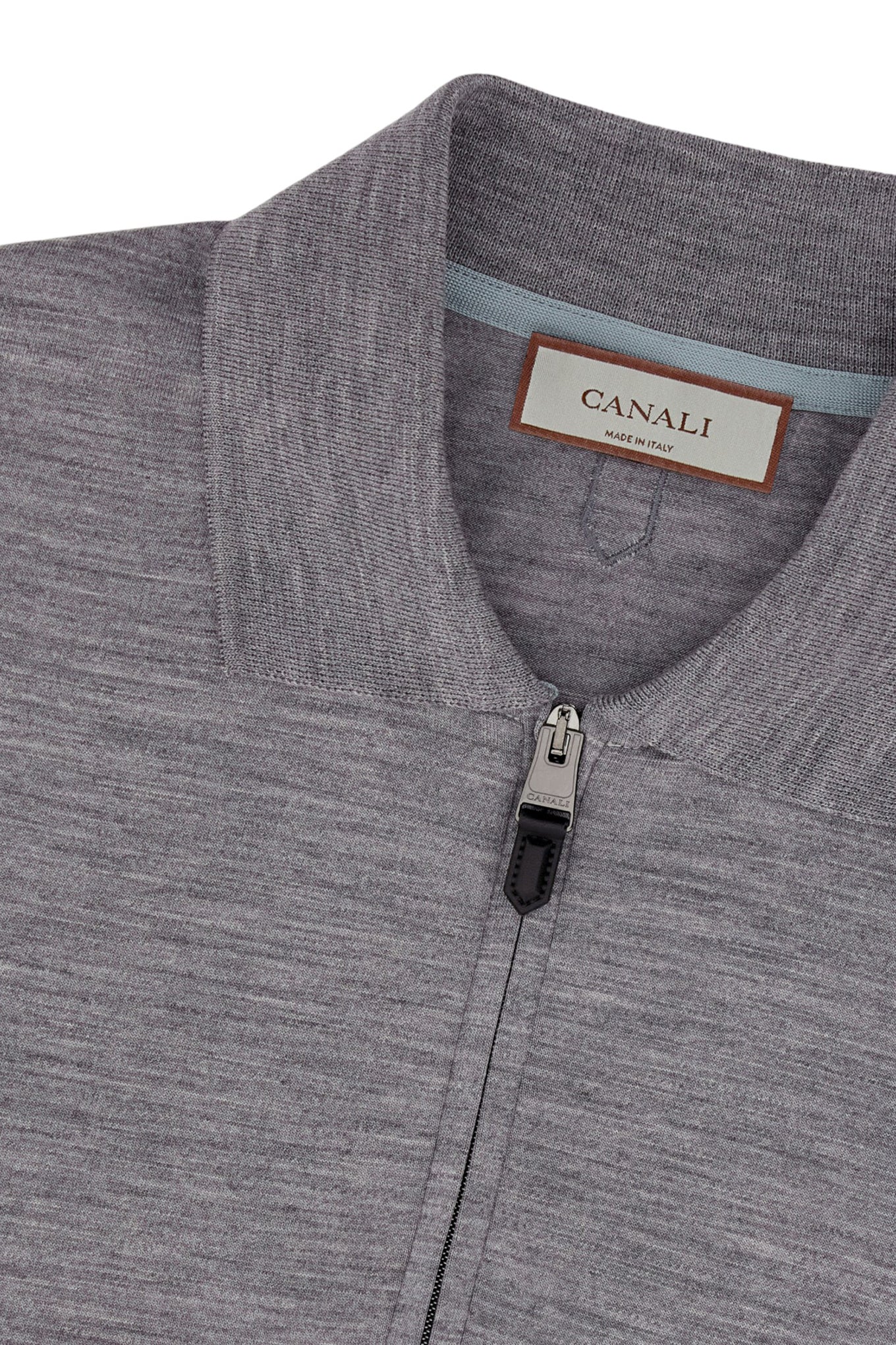 Gray melange polo in pure 120s Impeccabile wool