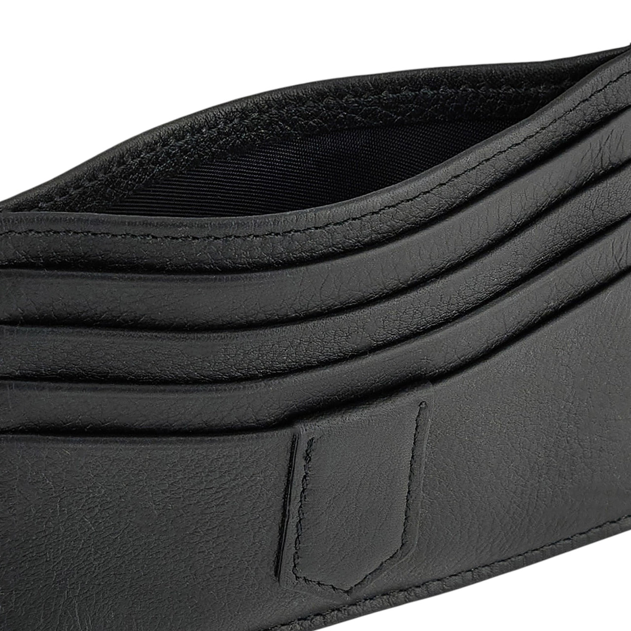 Black hammered calfskin card holder