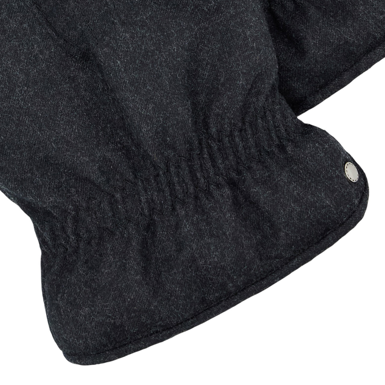 Gray wool gloves with cashmere lining and leather details