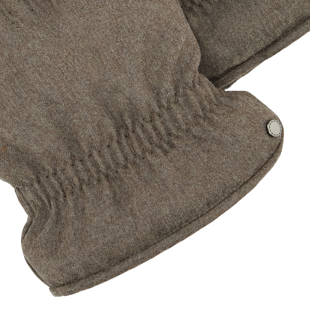 Taupe wool gloves with cashmere lining and leather details