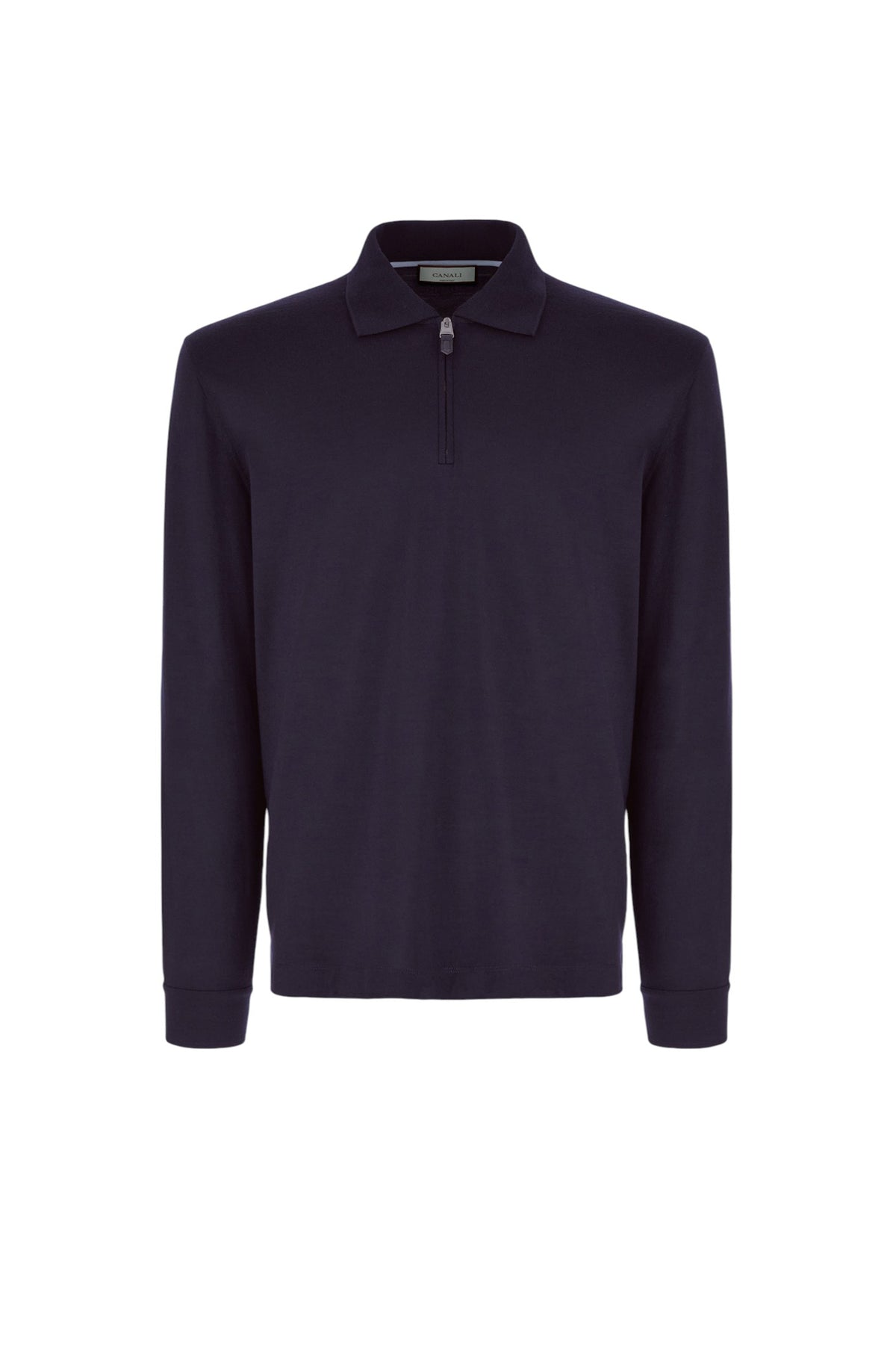 Dark navy pure 120s Impeccabile wool polo shirt