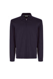 Dark navy pure 120s Impeccabile wool polo shirt