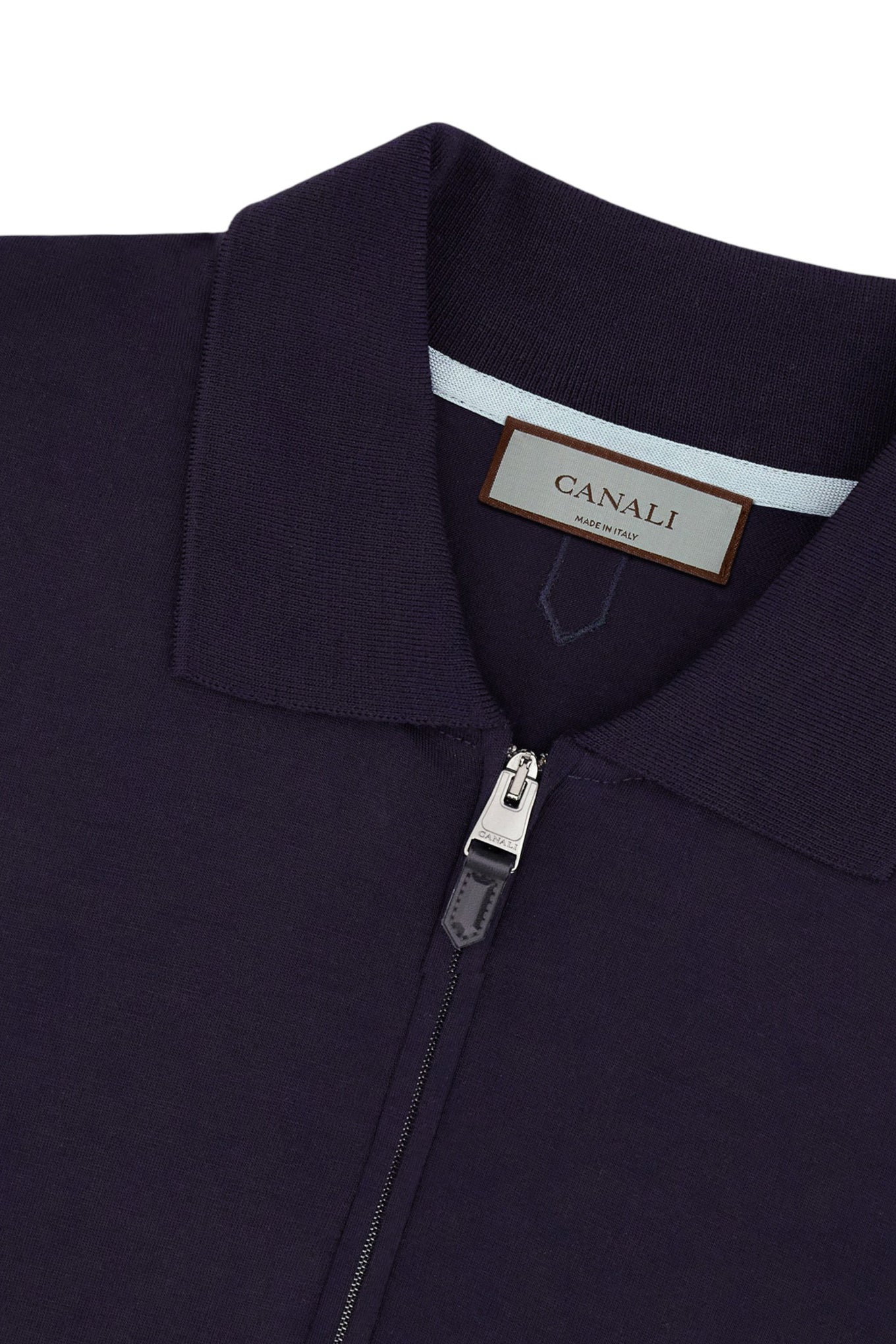 Dark navy pure 120s Impeccabile wool polo shirt