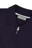 Dark navy pure 120s Impeccabile wool polo shirt