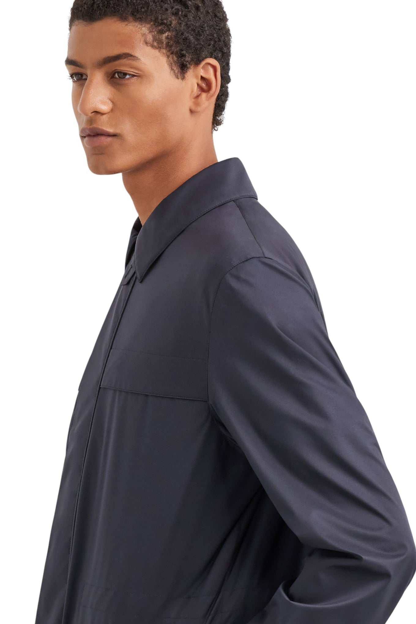 Canali Nuvola Maestrale blue technical fabric field jacket