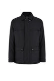 Canali Maestrale black set in sleeve technical fabric field jacket