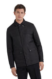 Canali Maestrale black set in sleeve technical fabric field jacket