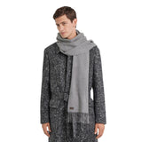 Grey pure cashmere scarf