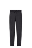 Charcoal gray flannel Impeccabile wool drawstring chinos