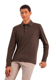 Brown cotton and cashmere T shirt with contrasting profiles