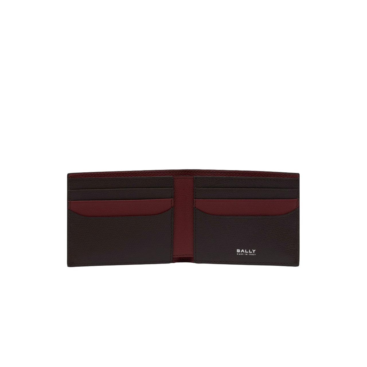 Bally Essential Wallet in Ebano And Red Grained Leather