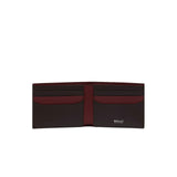 Bally Essential Wallet in Ebano And Red Grained Leather