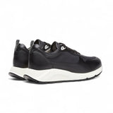 Black nylon and nappa leather running shoes