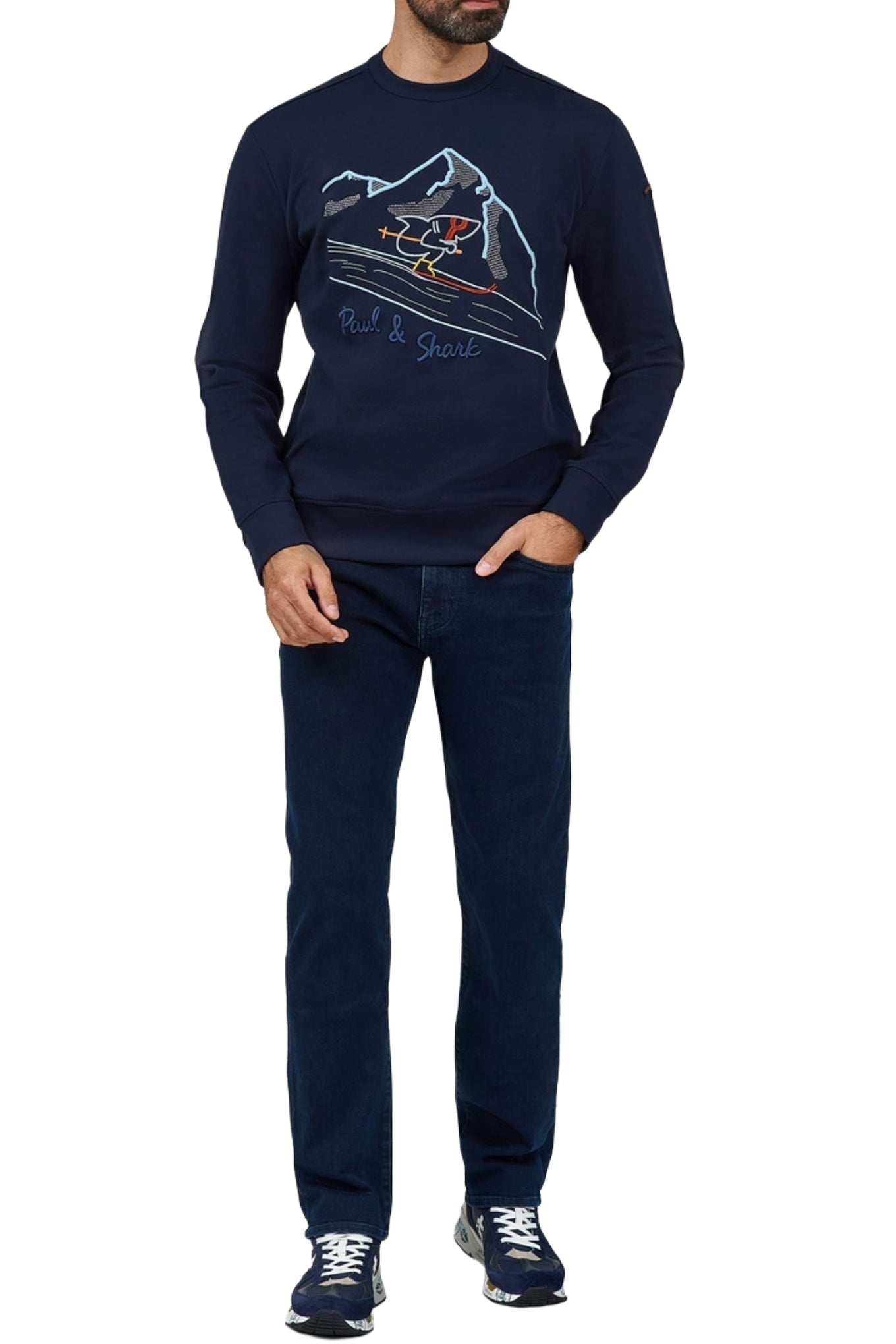 Paul & Shark Embroidered Ski Motif Sweatshirt