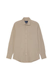 Slim Fit Soft Cotton Twill Shirt With Garment-Dyed Finish