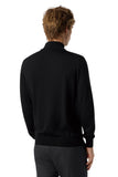 Black extra fine merino wool turtleneck