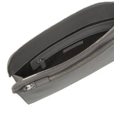 Gray leather briefcase