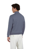 Summer Wool half zip sweater with Alcantara details
