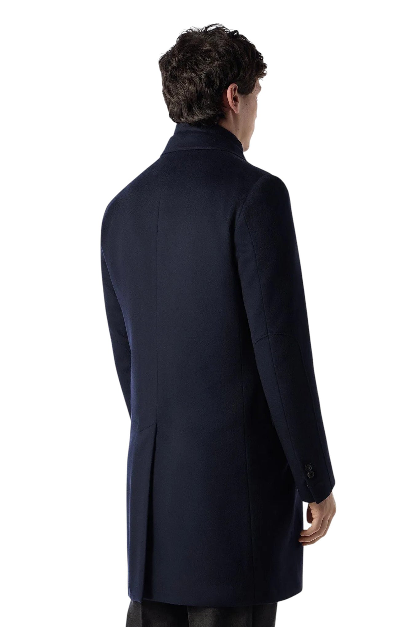 Navy blue wool beaver coat