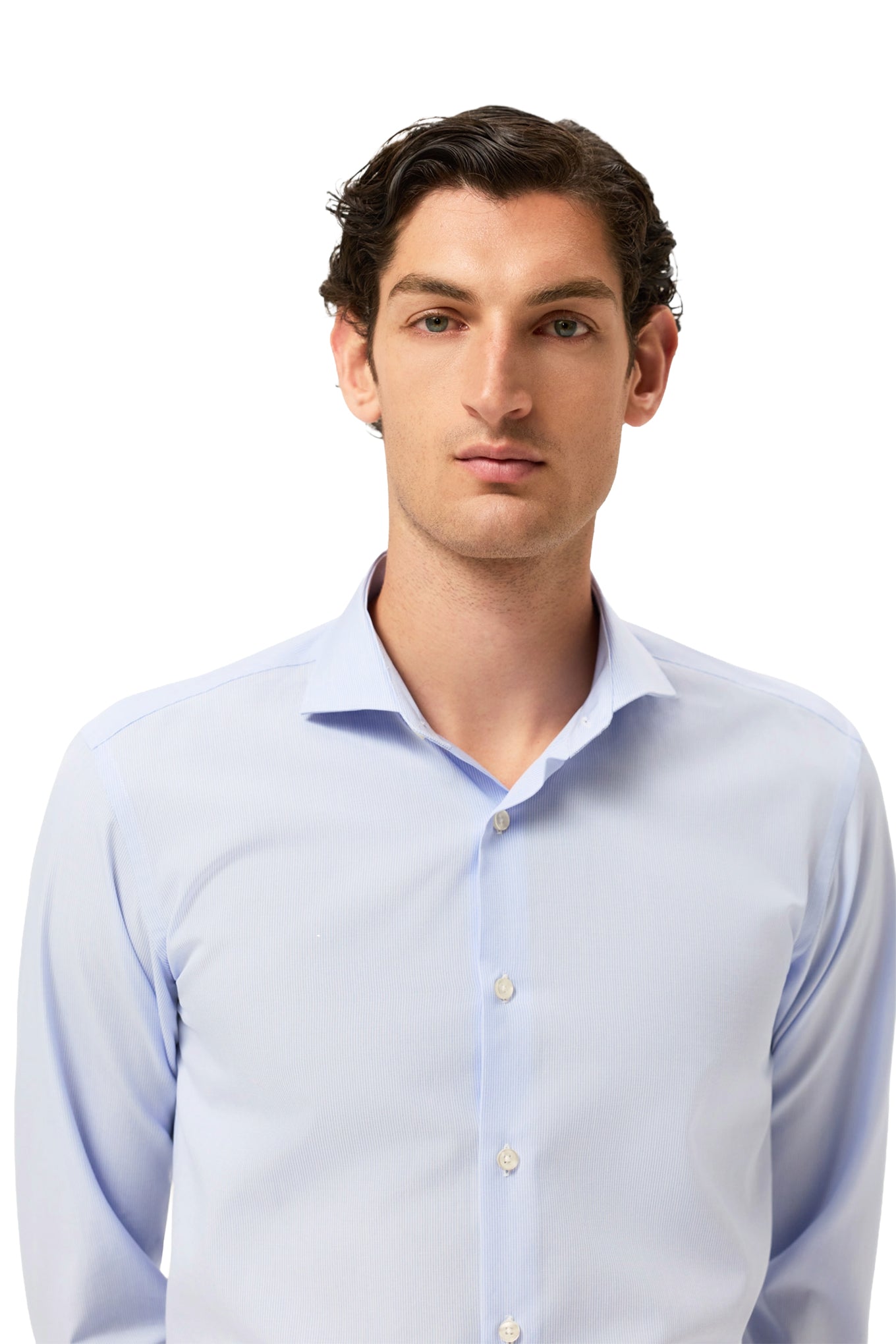 Slim Fit Striped Formal Shirt With Dublin Collar