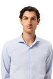 Slim Fit Striped Formal Shirt With Dublin Collar