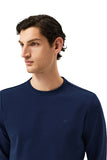 Cotton Fleece Crewneck Sweatshirt With Chest Logo Print
