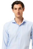 Slim Fit Herringbone Formal Shirt With Dublin Collar