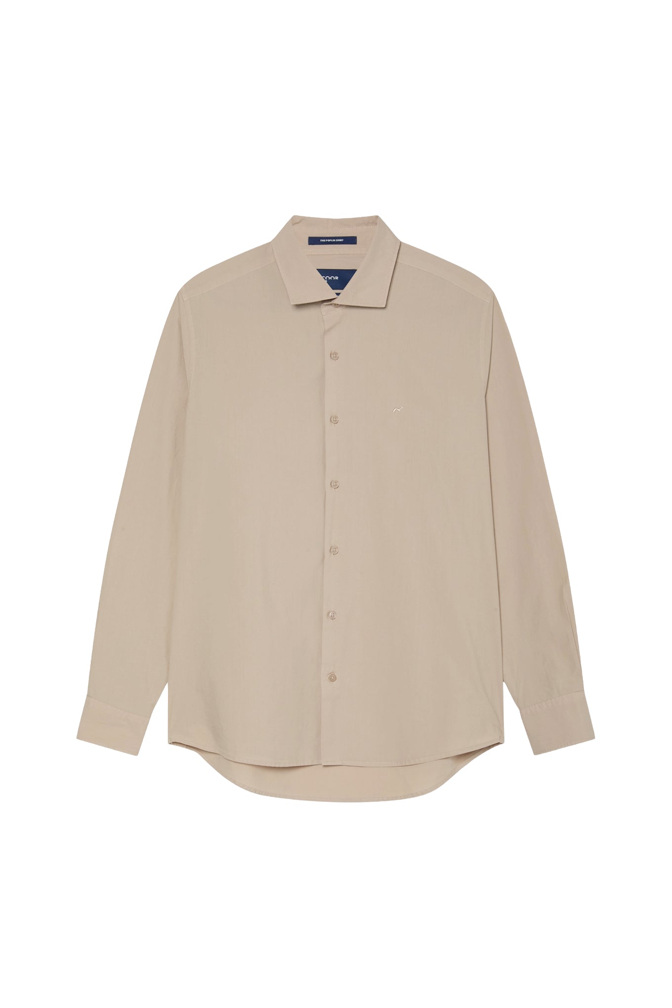 Regular Fit Overdye Poplin Shirt With Open Collar